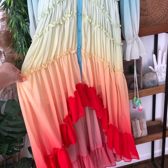 💫Last One💫 Rainbow ombré ruffle midi dress - Picture 8 of 8